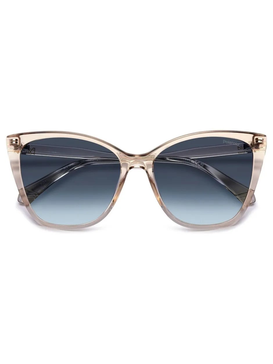 Zonnebril|Polaroid Nude Rectangular Sunglasses