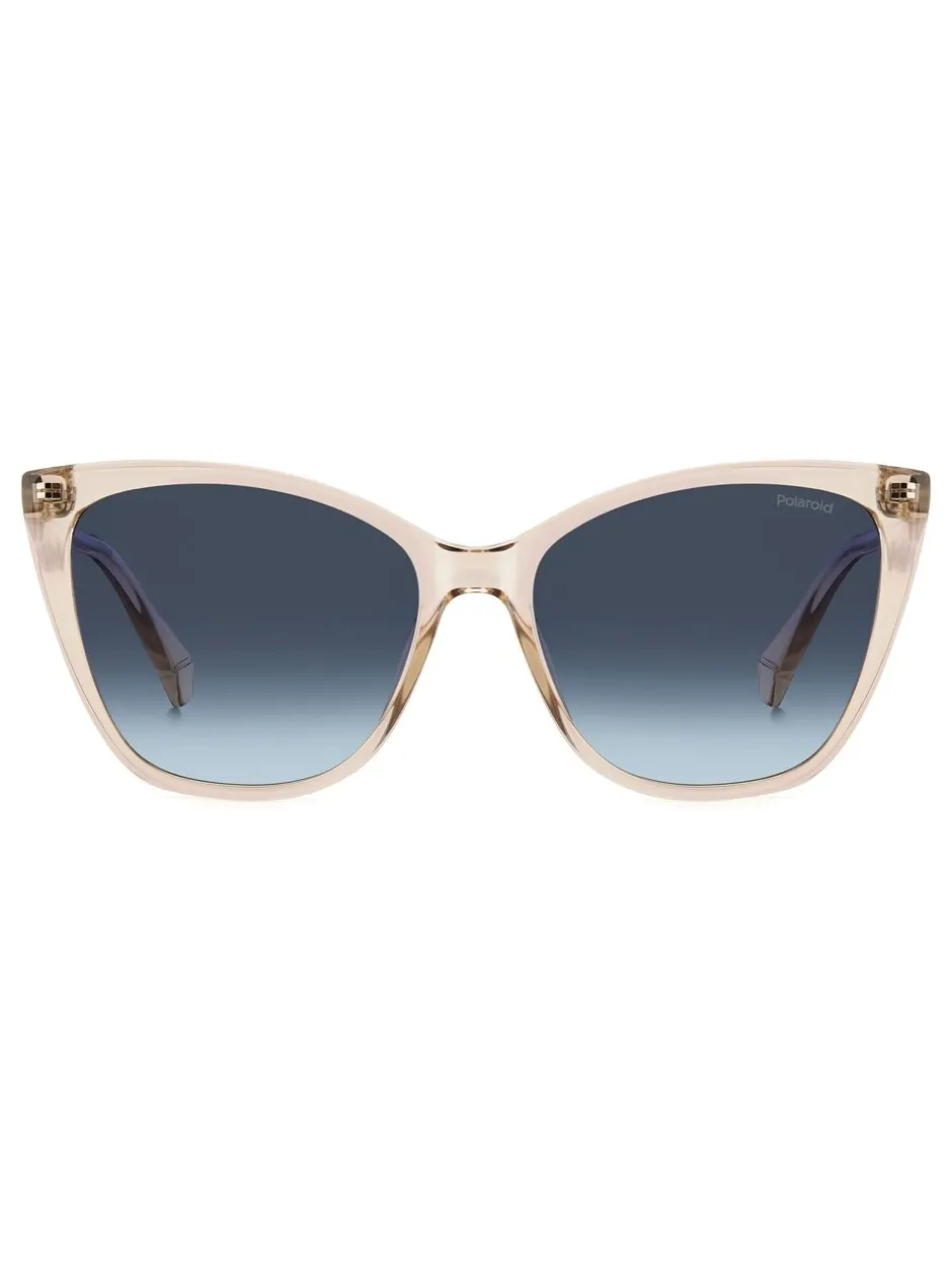Zonnebril|Polaroid Nude Rectangular Sunglasses