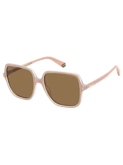 Zonnebril*Polaroid Oversized Pink Square Sunglasses