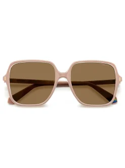 Zonnebril*Polaroid Oversized Pink Square Sunglasses