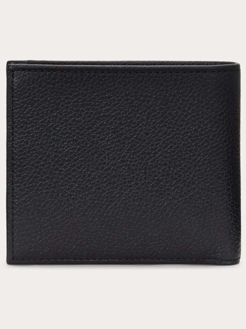 Portemonnees|Polo Ralph Lauren Pebble Leather Billfold Logo Wallet