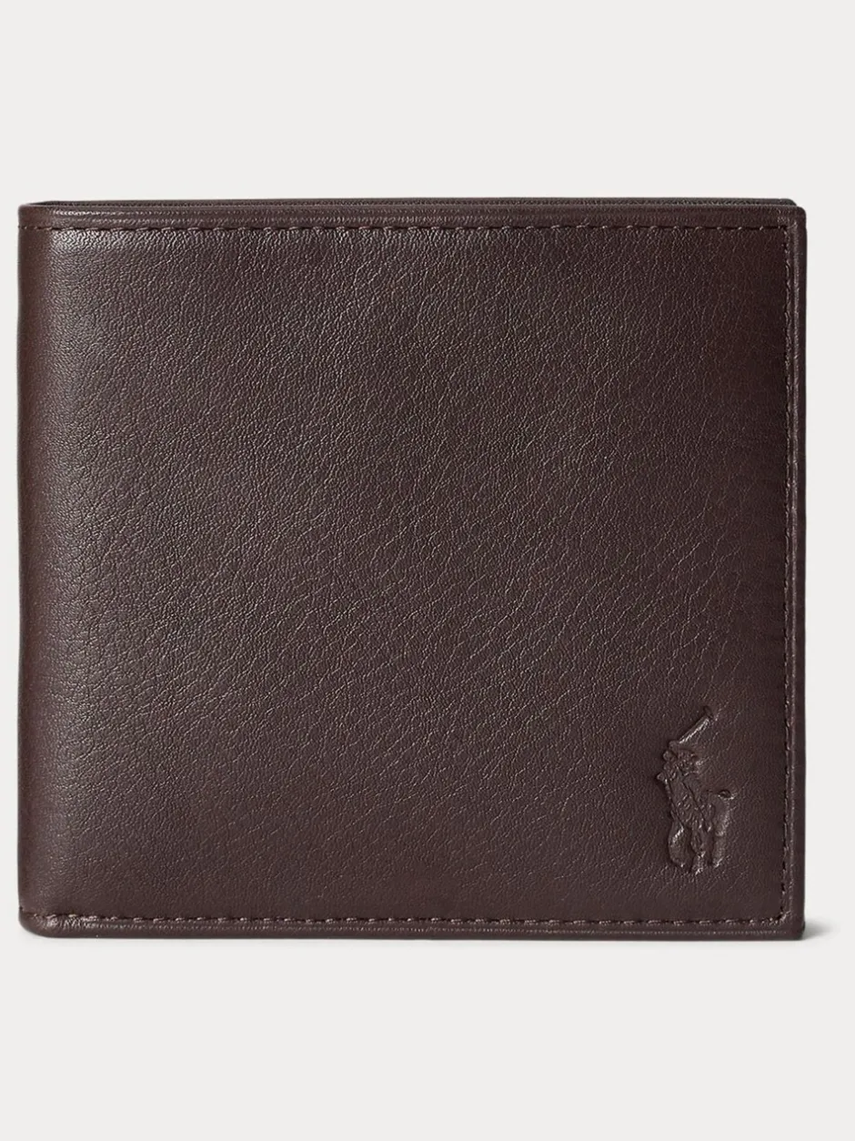 Portemonnees*Polo Ralph Lauren Pebbled Leather Billfold Wallet