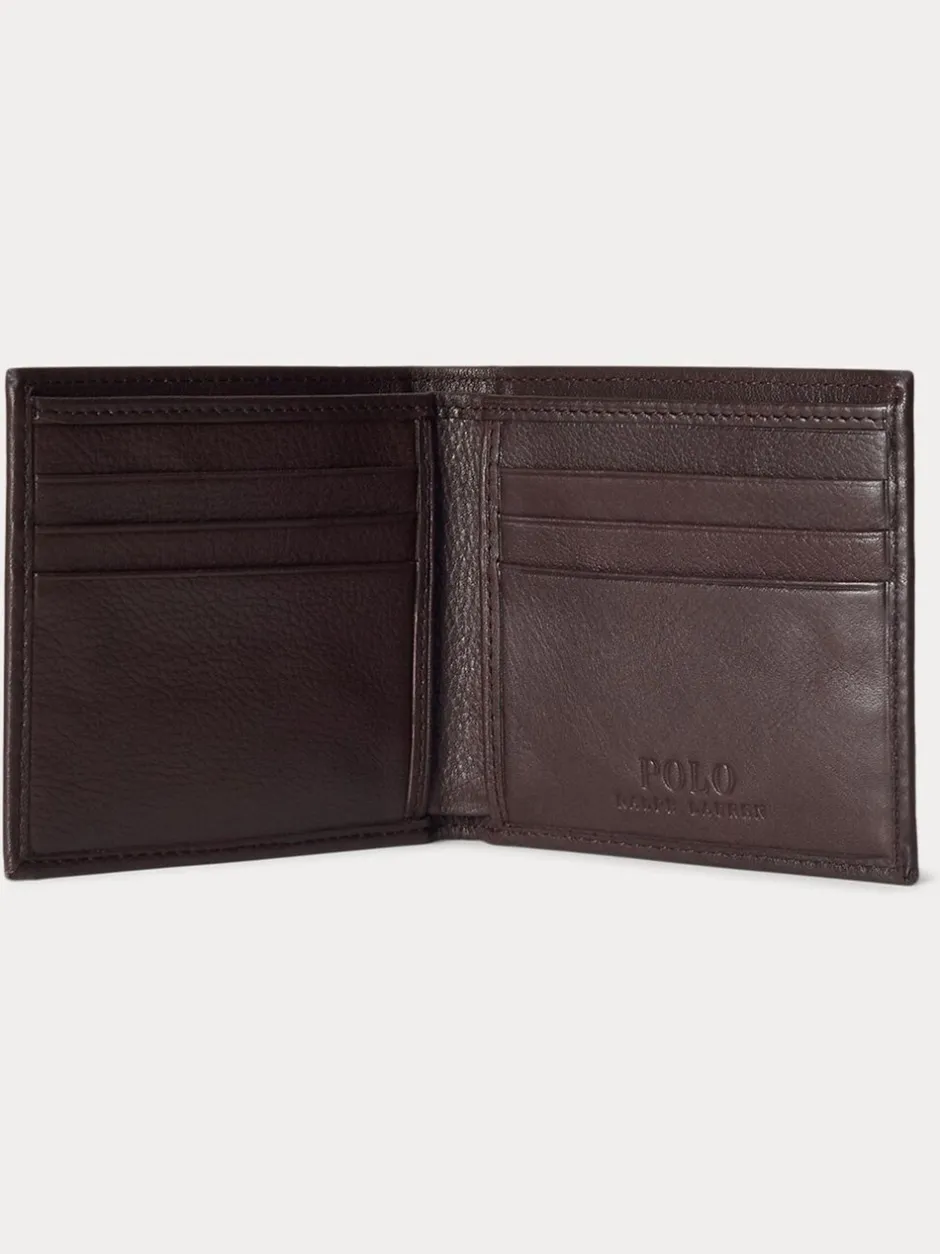 Portemonnees*Polo Ralph Lauren Pebbled Leather Billfold Wallet