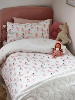 Kinderbeddengoed|Beddengoedsets En Dekbedovertrekken*Next Polykatoenen dekbedovertrek en kussensloop met print Wit met sprookjesbos