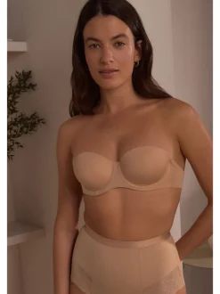 Beha's|Next - A-E push-up multiway beha zonder bandjes Praline nude