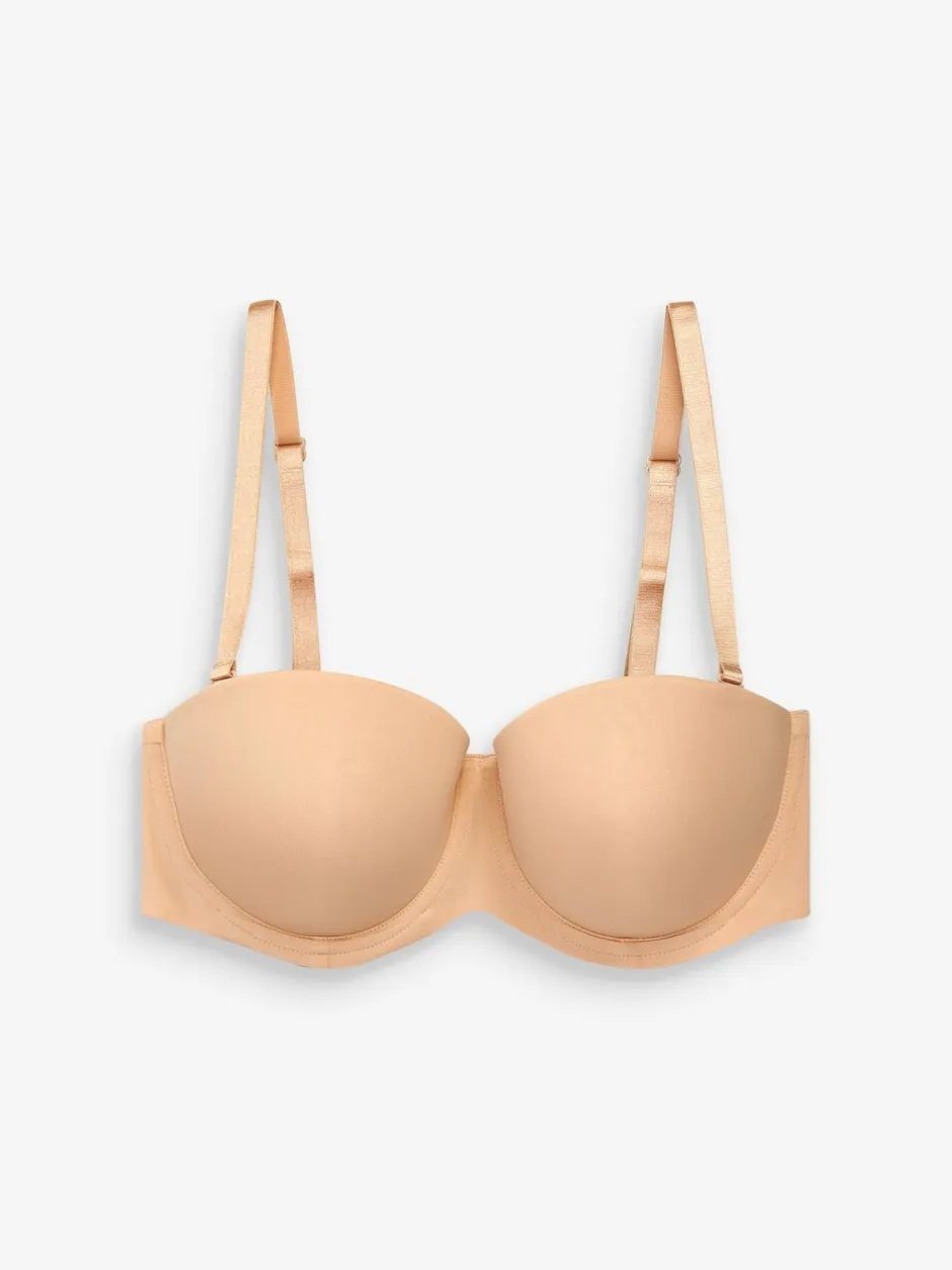 Beha's|Next - A-E push-up multiway beha zonder bandjes Praline nude