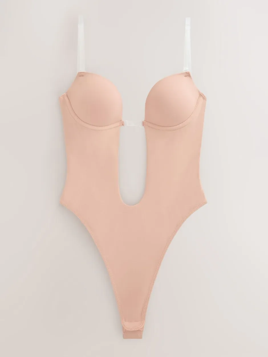 Shapewear|Next - Ingeklapte body met meerdere bandjes en rugleuning Praline nude