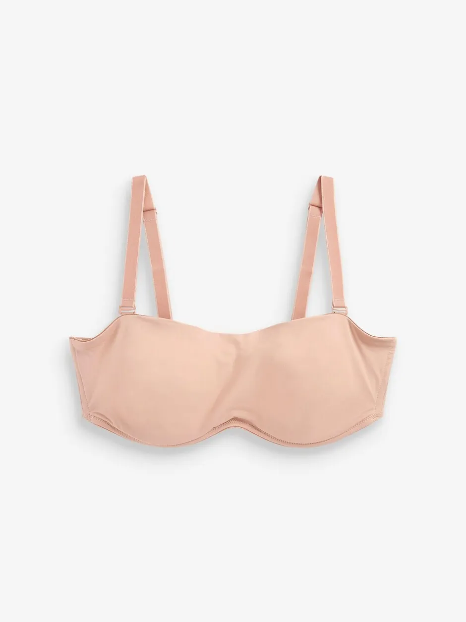 Beha's*Next - Minimaliserende strapless bandeaubeha zonder vulling in cupmaat DD+ Praline nude