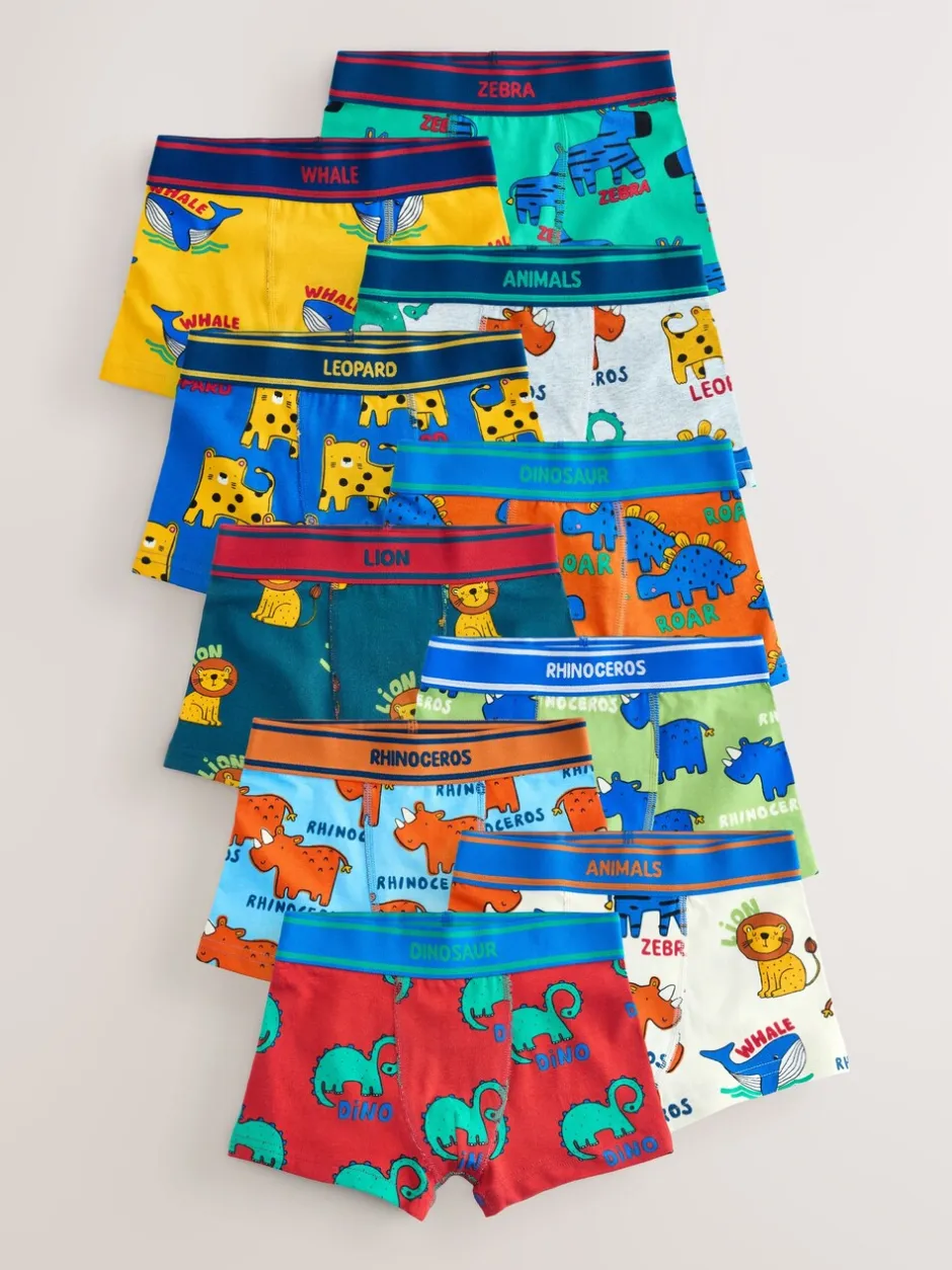 Ondergoed*Next Primaire dieren - Verpakking van 10 trunks (1,5-16jr)