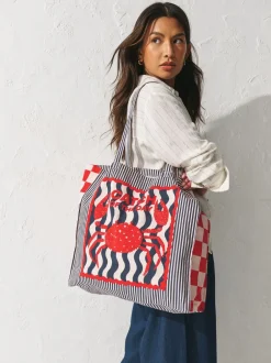 Tassen En Portemonnees*Next Print - Sardine Print 100% Cotton Shopper Bag