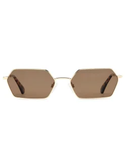 Zonnebril*Prive Revaux Rectangular Geometrical Sunglasses in Gold and Havana