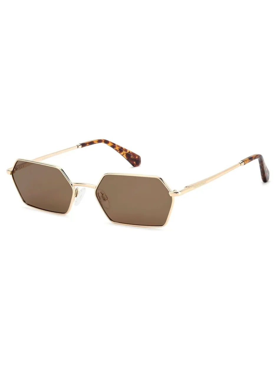 Zonnebril*Prive Revaux Rectangular Geometrical Sunglasses in Gold and Havana