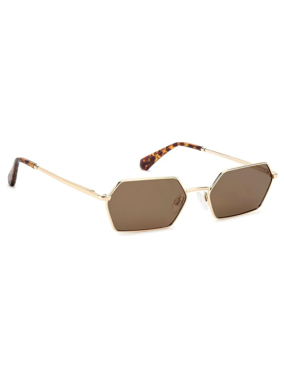 Zonnebril*Prive Revaux Rectangular Geometrical Sunglasses in Gold and Havana