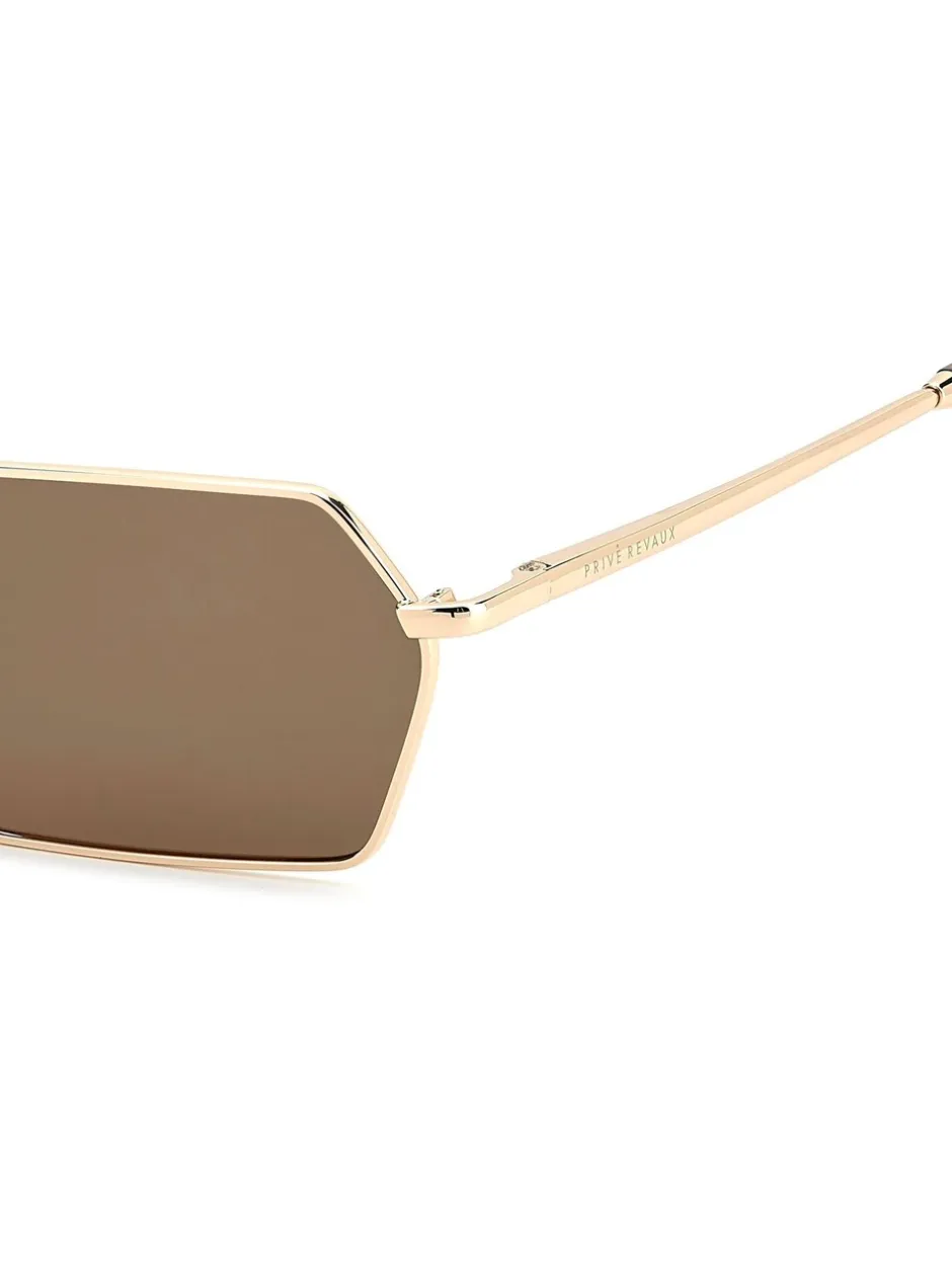 Zonnebril*Prive Revaux Rectangular Geometrical Sunglasses in Gold and Havana