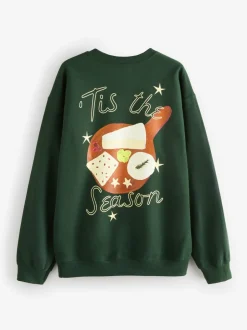 Hoody's En Sweatshirts*Proper Good Christmas Cheese Board Back Graphic Sweatshirt