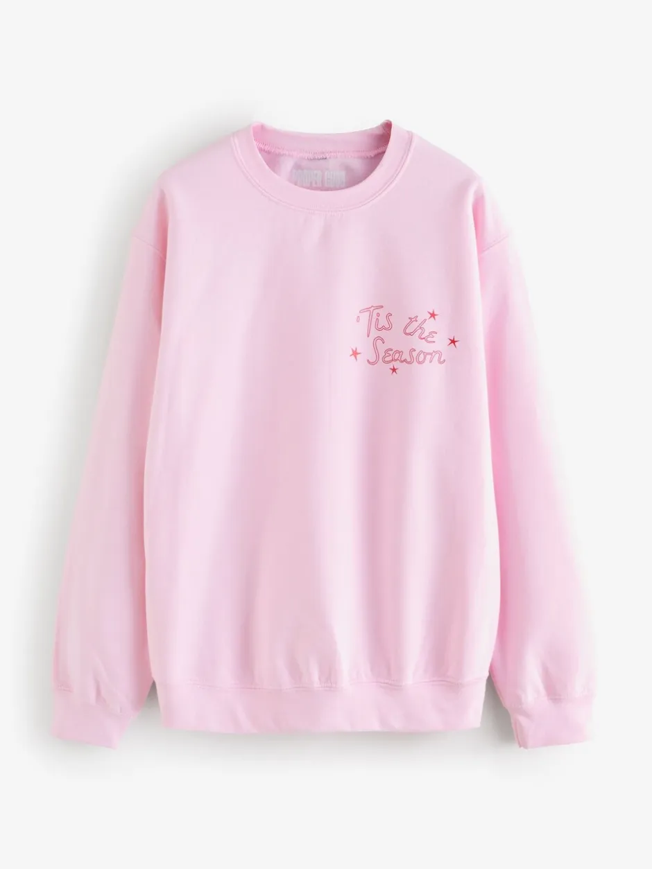 Hoody's En Sweatshirts|Proper Good Christmas Tis The Season Back Graphic Sweatshirt