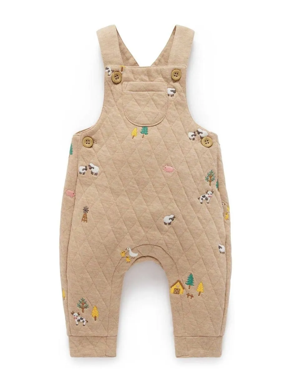 Rompertjes En Tuinbroeken|Purebaby Quilted Embroidered Dungarees