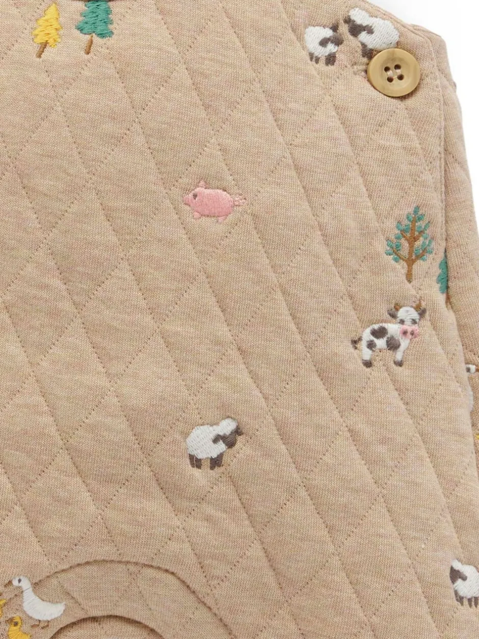 Rompertjes En Tuinbroeken|Purebaby Quilted Embroidered Dungarees