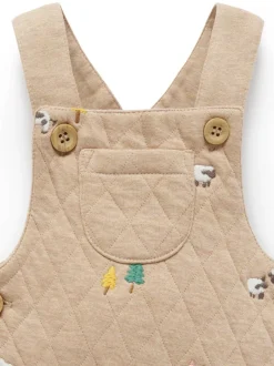 Rompertjes En Tuinbroeken|Purebaby Quilted Embroidered Dungarees
