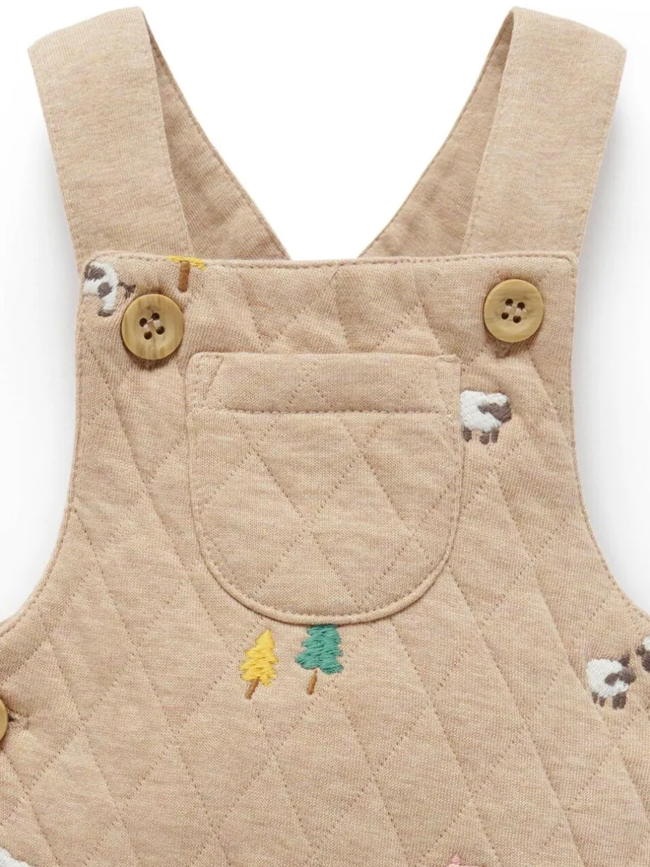 Rompertjes En Tuinbroeken|Purebaby Quilted Embroidered Dungarees