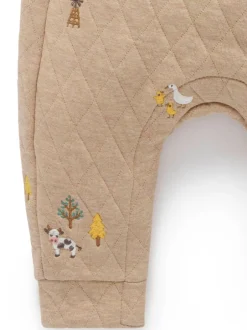 Rompertjes En Tuinbroeken|Purebaby Quilted Embroidered Dungarees