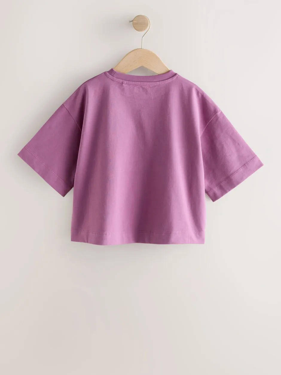 T-Shirts*Next - Oversized T-shirt met grafische print (3-16jr) Purple Croissant