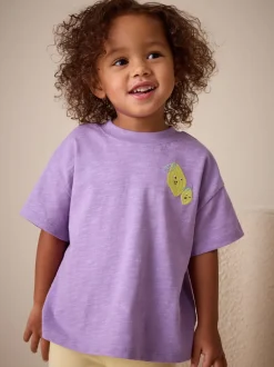 Tops|Tops*Next - Short Sleeve Embroidered T-Shirt (3mths-7yrs) Purple Lemon