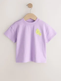 Tops|Tops*Next - Short Sleeve Embroidered T-Shirt (3mths-7yrs) Purple Lemon