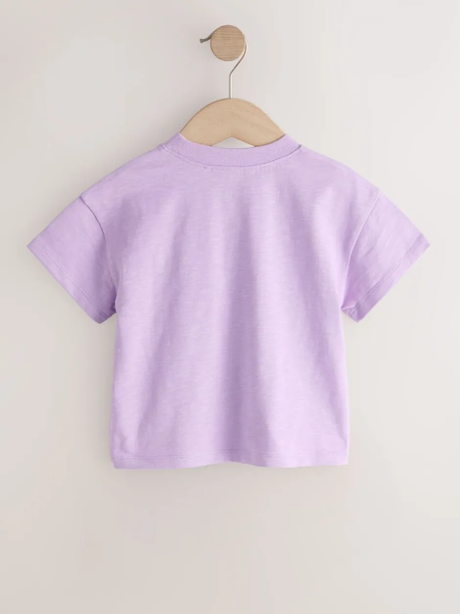 Tops|Tops*Next - Short Sleeve Embroidered T-Shirt (3mths-7yrs) Purple Lemon