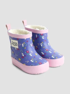 Laarzen|Jojo Maman Bébé Purple Mouse - Print Cosy Short Wellies