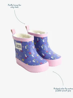 Laarzen|Jojo Maman Bébé Purple Mouse - Print Cosy Short Wellies