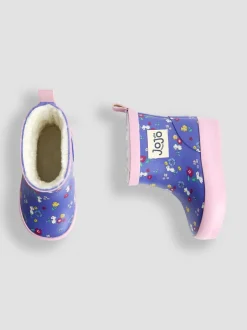 Laarzen|Jojo Maman Bébé Purple Mouse - Print Cosy Short Wellies