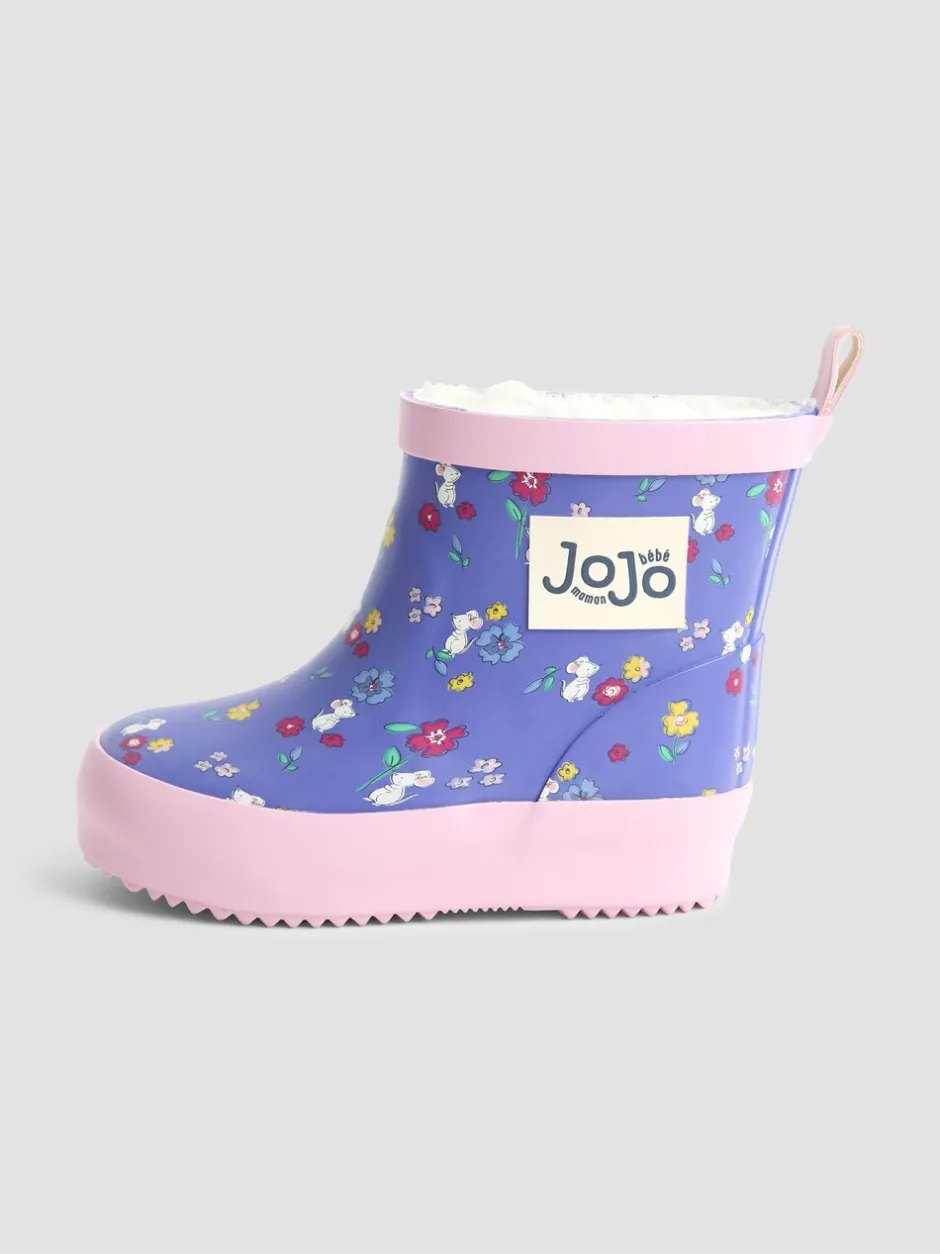 Laarzen|Jojo Maman Bébé Purple Mouse - Print Cosy Short Wellies