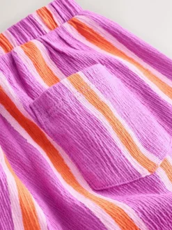 Broeken En Leggings*Next Purple Orange Stripe - Broek met wijde kortere pijpen (3mnd -7jr)
