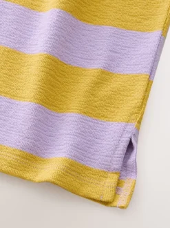 Tops|T-Shirts|Next - Getextureerde top met lange mouwen (3-16jr) Purple/Ochre Stripe