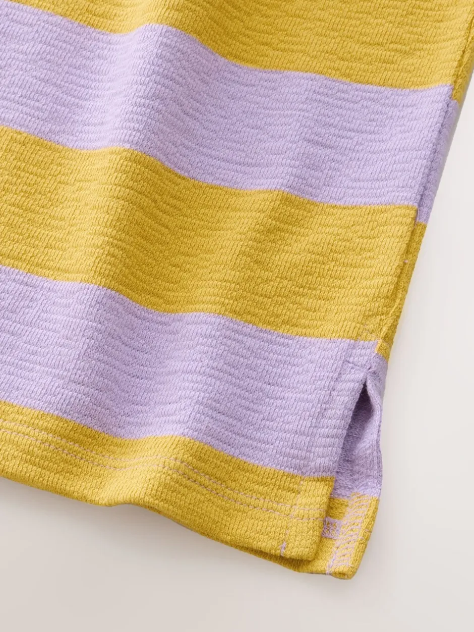 Tops|T-Shirts|Next - Getextureerde top met lange mouwen (3-16jr) Purple/Ochre Stripe