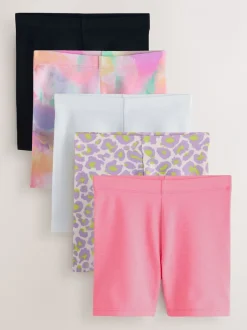 Shorts En Rokken|Next Purple/Pink/Animal - Set van 5 fietsshorts (3-16 jr)