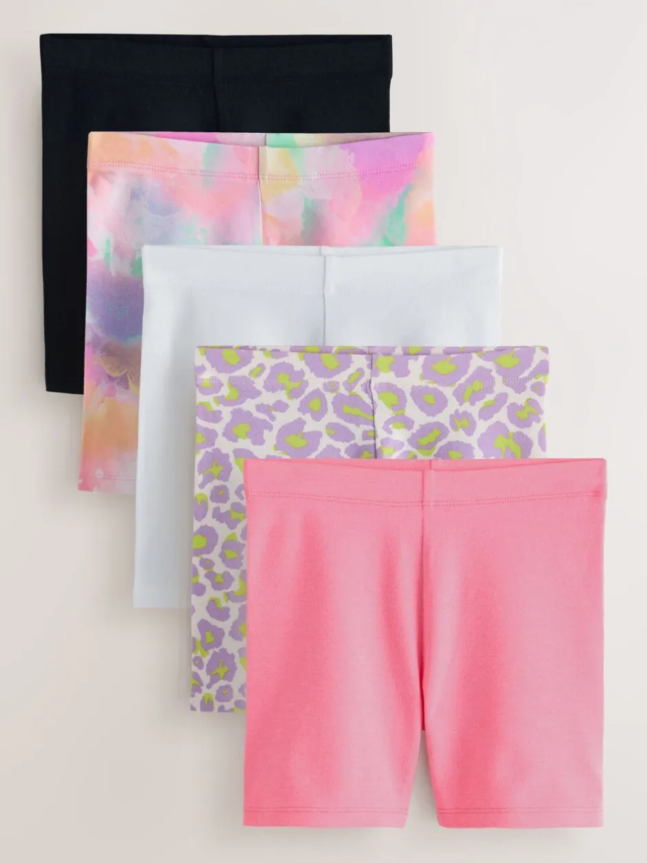 Shorts En Rokken|Next Purple/Pink/Animal - Set van 5 fietsshorts (3-16 jr)