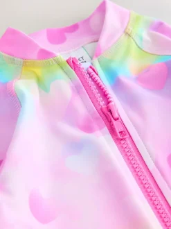 Badkleding|Badkleding*Next Rainbow Ombre Hearts - Zonbeschermend badpak (3 mnd-10 jr)