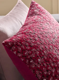 Kussentjes En Plaids|Kussentjes En Plaids|Next Raspberry Pink 40 X 59cm Cut Velvet Cherry Blossom Abstract Cushion