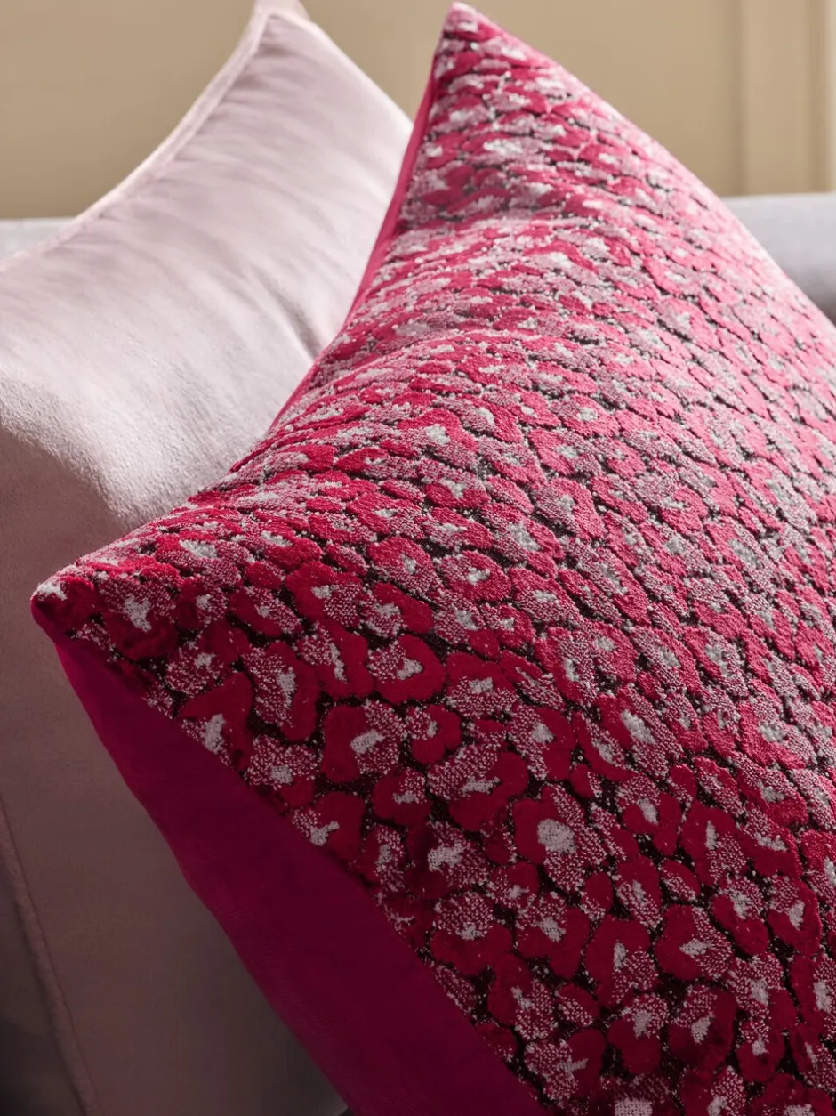 Kussentjes En Plaids|Kussentjes En Plaids|Next Raspberry Pink 40 X 59cm Cut Velvet Cherry Blossom Abstract Cushion