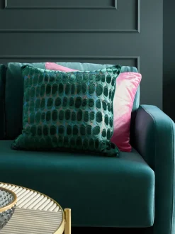 Kussentjes En Plaids|Kussentjes En Plaids|Next Rebel Spot Velvet Cushion Donkergroen
