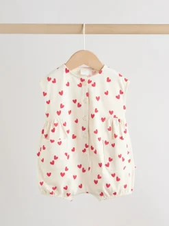 Rompertjes En Tuinbroeken*Next - romperpakje Red Heart Printed Button Through