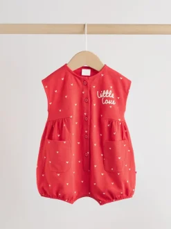 Rompertjes En Tuinbroeken*Next - romperpakje Red Heart Printed Button Through