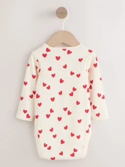Rompertjes En Hemdjes|Next Red Heart Valentines - Babyrompertjes met lange mouwen