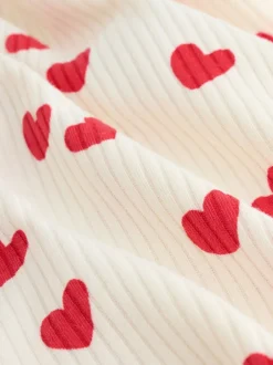 Babypakjes En Babypyjama's*Next Red Heart Valentines - Valentines Two Way Zip Baby Sleepsuit (0-2yrs)
