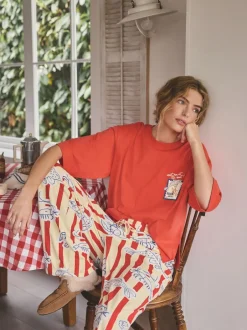 Pyjama's|Loungewear|Next Red Stripe Fish - Tricot pyjama met korte mouwen