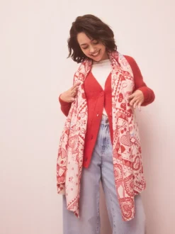 Mutsen, Handschoenen En Sjaals|Next Red Valentine Patchwork - Lichte sjaal