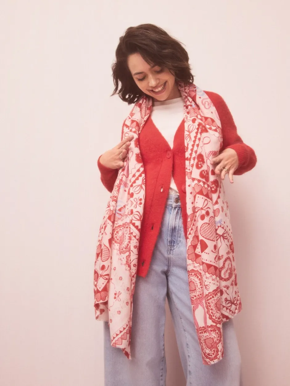 Mutsen, Handschoenen En Sjaals|Next Red Valentine Patchwork - Lichte sjaal