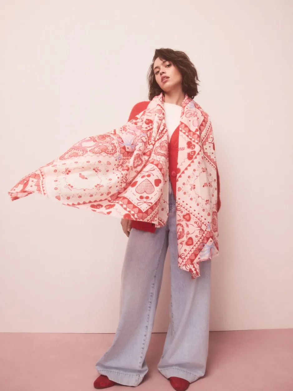 Mutsen, Handschoenen En Sjaals|Next Red Valentine Patchwork - Lichte sjaal